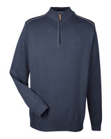 Devon & Jones DG478 Men's Manchester Fully-Fashioned Quarter-Zip Sweater #color_NAVY/ GRAPHITE