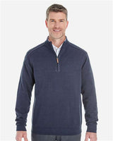 Devon & Jones DG478 Men's Manchester Fully-Fashioned Quarter-Zip Sweater #color_NAVY/ GRAPHITE