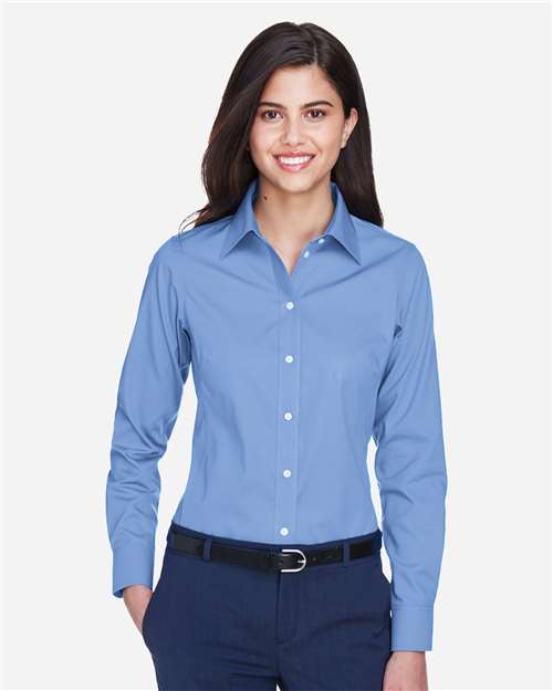 Devon & Jones D630W Ladies' Crown Woven Collection Solid Oxford #color_LIGHT BLUE