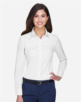 Devon & Jones D630W Ladies' Crown Woven Collection Solid Oxford #color_WHITE