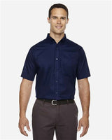Core 365 88194T Men's Tall Optimum Short-Sleeve Twill Shirt #color_CLASSIC NAVY