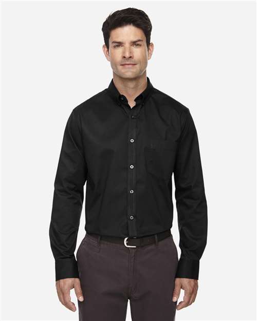 Core 365 88193T Men's Tall Operate Long-Sleeve Twill Shirt #color_BLACK