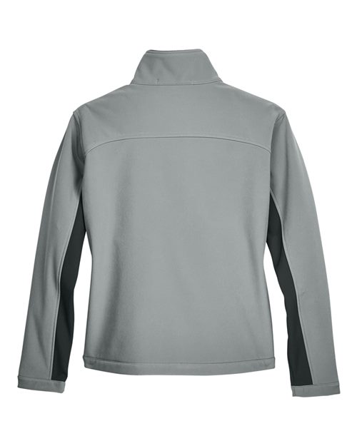 Devon & Jones D997W Ladies' Soft Shell Colorblock Jacket #color_CHARCL/ DK CHRCL