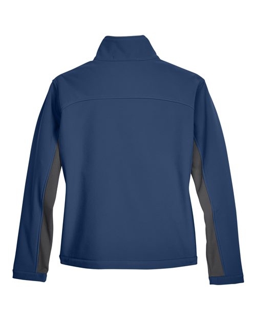 Devon & Jones D997W Ladies' Soft Shell Colorblock Jacket #color_NAVY/ DK CHRCOAL