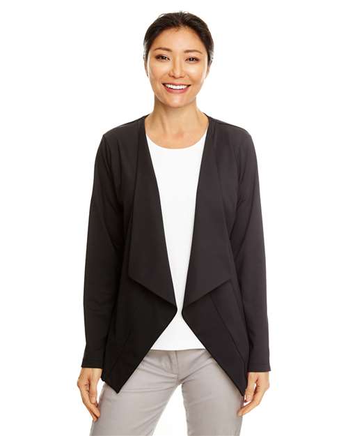 Devon & Jones DP465W Ladies' Perfect Fit Draped Open Blazer #color_BLACK