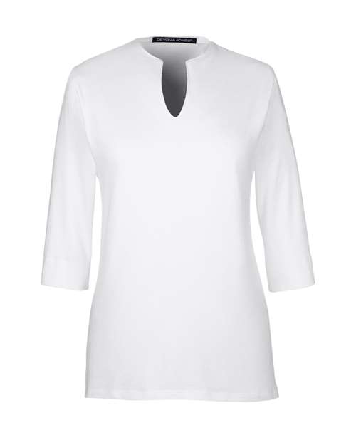 Devon & Jones DP188W Ladies' Perfect Fit Tailored Open Neckline Top #color_WHITE