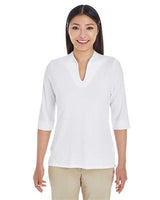 Devon & Jones DP188W Ladies' Perfect Fit Tailored Open Neckline Top #color_WHITE