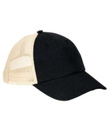 econscious EC7095 Hemp Washed Soft Mesh Trucker #color_BLACK/ OYSTER