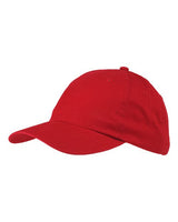 Big Accessories BX001Y Youth 6-Panel Brushed Twill Unstructured Cap #color_RED