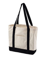 BAGedge BE004 Canvas Boat Tote #color_NATURAL/ BLACK