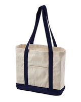 BAGedge BE004 Canvas Boat Tote #color_NATURAL/ NAVY