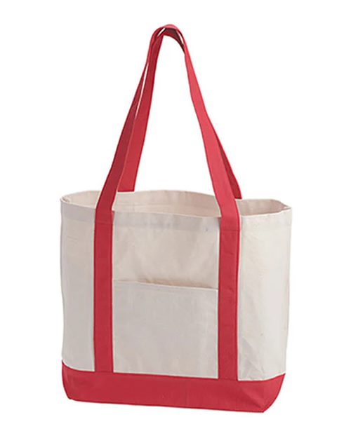 BAGedge BE004 Canvas Boat Tote #color_NATURAL/ RED