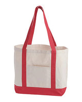 BAGedge BE004 Canvas Boat Tote #color_NATURAL/ RED