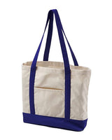 BAGedge BE004 Canvas Boat Tote #color_NATURAL/ ROYAL