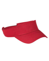 Big Accessories BX006 Cotton Twill Visor #color_RED