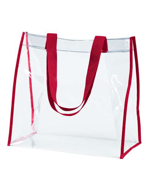 BAGedge BE252 Clear PVC Tote #color_RED