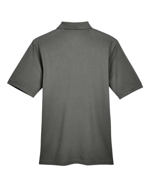 Harriton M265 Men's 5.6 oz. Easy Blend Polo #color_CHARCOAL