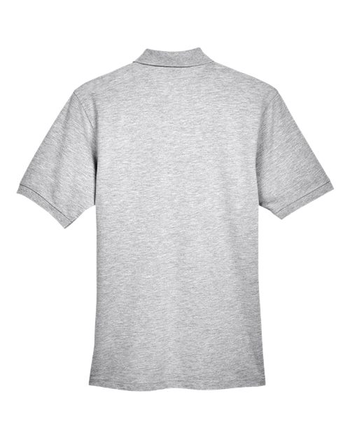 Harriton M265 Men's 5.6 oz. Easy Blend Polo #color_GREY HEATHER