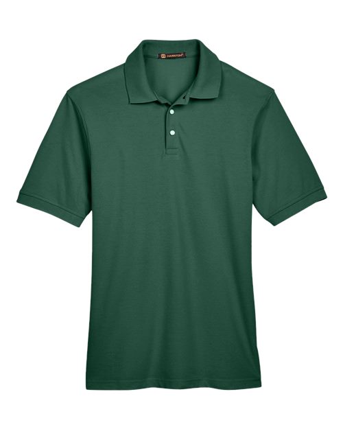 Harriton M265 Men's 5.6 oz. Easy Blend Polo #color_HUNTER