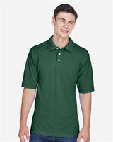 Harriton M265 Men's 5.6 oz. Easy Blend Polo #color_HUNTER