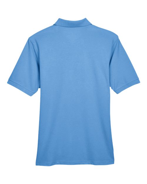 Harriton M265 Men's 5.6 oz. Easy Blend Polo #color_LT COLLEGE BLUE