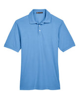 Harriton M265 Men's 5.6 oz. Easy Blend Polo #color_LT COLLEGE BLUE