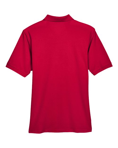Harriton M265 Men's 5.6 oz. Easy Blend Polo #color_RED