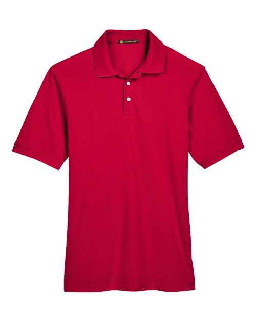 Harriton M265 Men's 5.6 oz. Easy Blend Polo #color_RED
