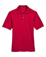 Harriton M265 Men's 5.6 oz. Easy Blend Polo #color_RED