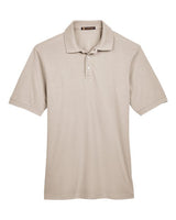 Harriton M265 Men's 5.6 oz. Easy Blend Polo #color_STONE