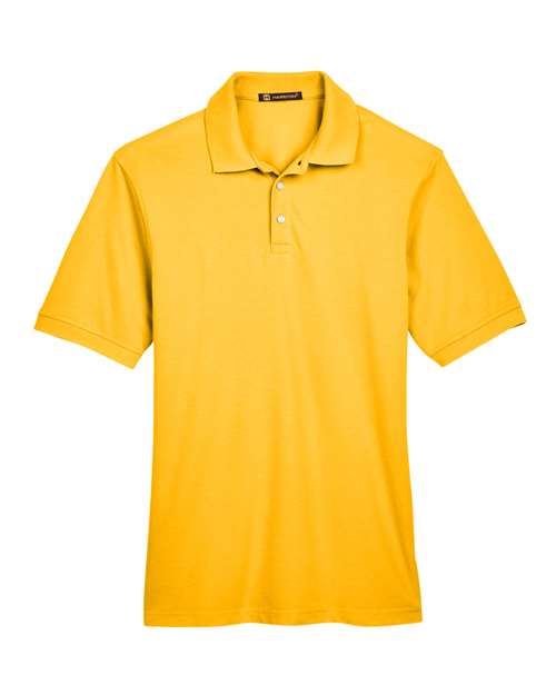 Harriton M265 Men's 5.6 oz. Easy Blend Polo #color_SUNRAY YELLOW