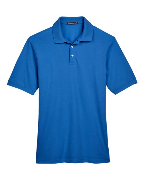 Harriton M265 Men's 5.6 oz. Easy Blend Polo #color_TRUE ROYAL