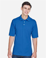 Harriton M265 Men's 5.6 oz. Easy Blend Polo #color_TRUE ROYAL