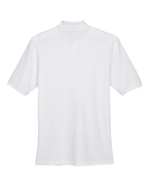 Harriton M265 Men's 5.6 oz. Easy Blend Polo #color_WHITE