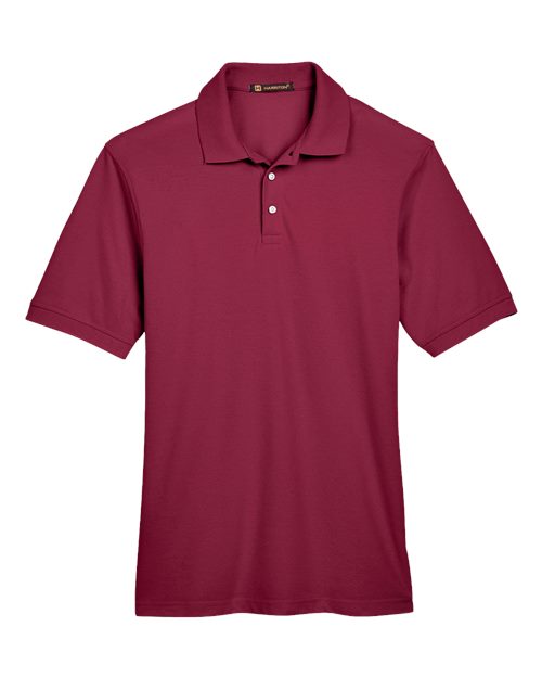 Harriton M265 Men's 5.6 oz. Easy Blend Polo #color_WINE