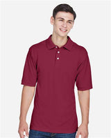 Harriton M265 Men's 5.6 oz. Easy Blend Polo #color_WINE