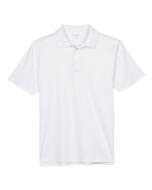 Harriton M315 Men's 4 oz. Polytech Polo #color_WHITE