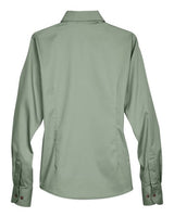 Harriton M500W Ladies' Easy Blend Long-Sleeve TwillShirt with Stain-Release #color_DILL