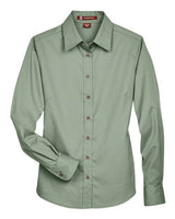 Harriton M500W Ladies' Easy Blend Long-Sleeve TwillShirt with Stain-Release #color_DILL