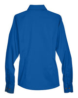 Harriton M500W Ladies' Easy Blend Long-Sleeve TwillShirt with Stain-Release #color_FRENCH BLUE