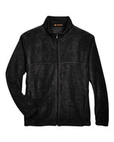 Harriton M990 Men's 8 oz. Full-Zip Fleece #color_BLACK