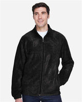 Harriton M990 Men's 8 oz. Full-Zip Fleece #color_BLACK