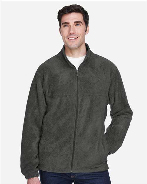 Harriton M990 Men's 8 oz. Full-Zip Fleece #color_CHARCOAL