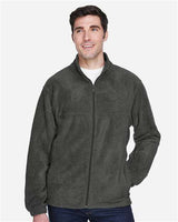 Harriton M990 Men's 8 oz. Full-Zip Fleece #color_CHARCOAL