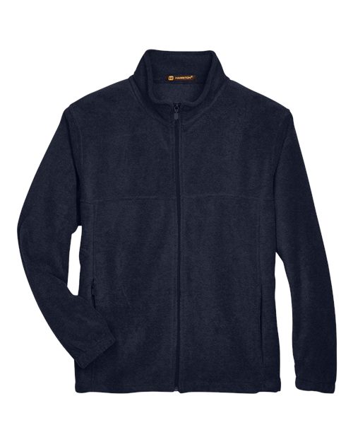 Harriton M990 Men's 8 oz. Full-Zip Fleece #color_NAVY