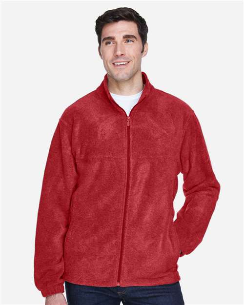 Harriton M990 Men's 8 oz. Full-Zip Fleece #color_RED