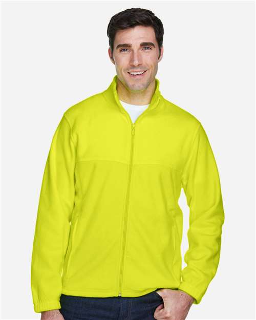 Harriton M990 Men's 8 oz. Full-Zip Fleece #color_SAFETY YELLOW
