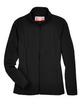 Team 365 TT80W Ladies' Leader Soft Shell Jacket #color_BLACK