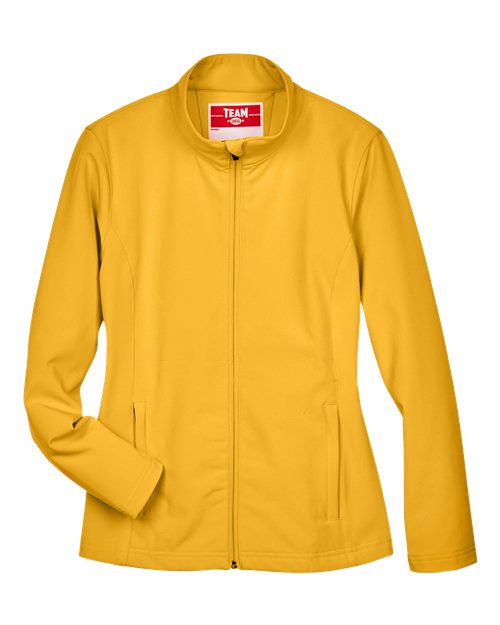 Team 365 TT80W Ladies' Leader Soft Shell Jacket #color_SPORT ATH GOLD
