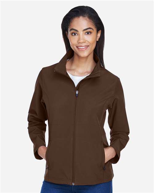 Team 365 TT80W Ladies' Leader Soft Shell Jacket #color_SPORT DARK BROWN